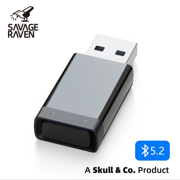 Savage Raven by Skull & Co. AudioDrive: Bluetooth 5.2 Audio Adapter for PS4/PS5/SWITCH/PC and Other Devices